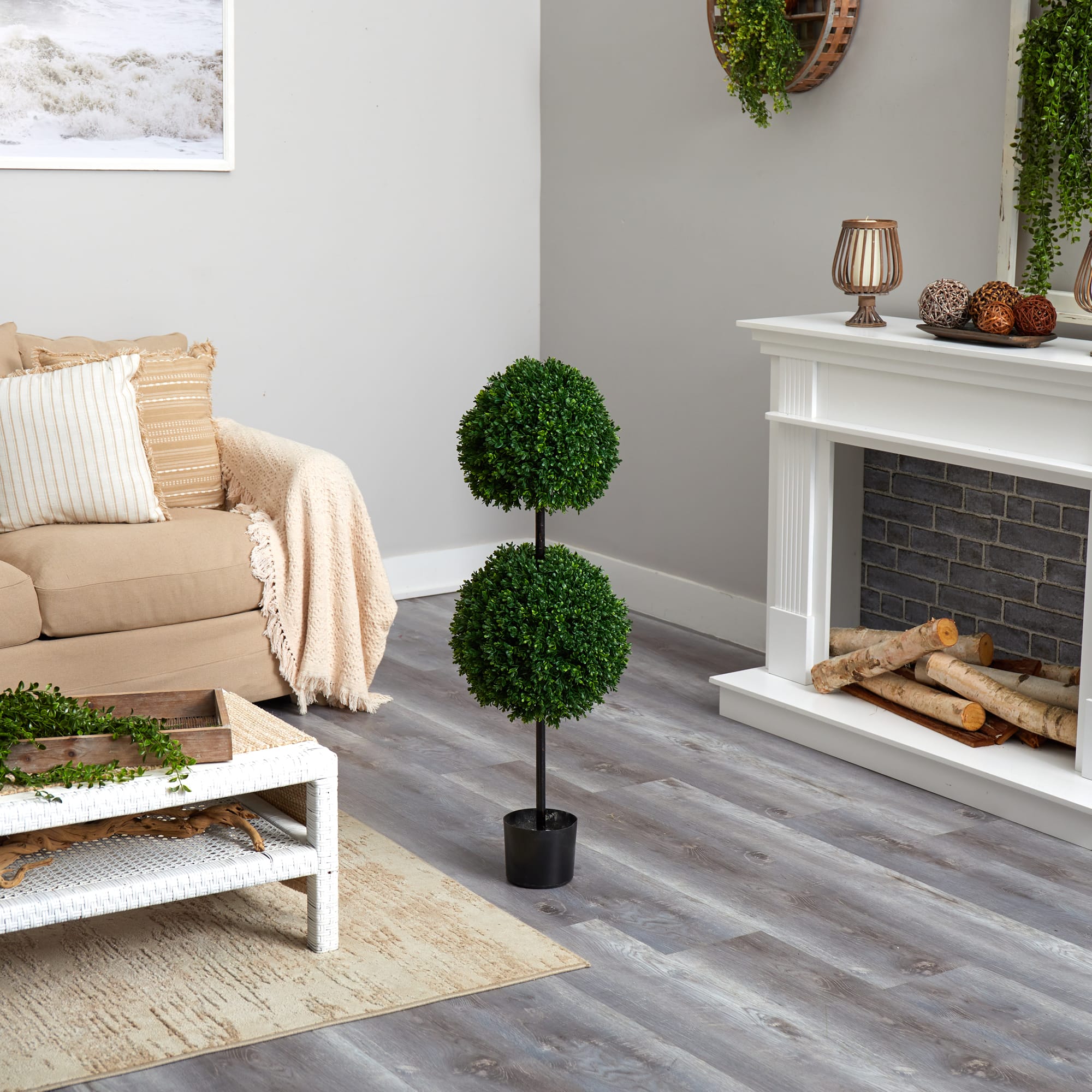 3.5ft. Potted Boxwood Double Ball Topiary Tree